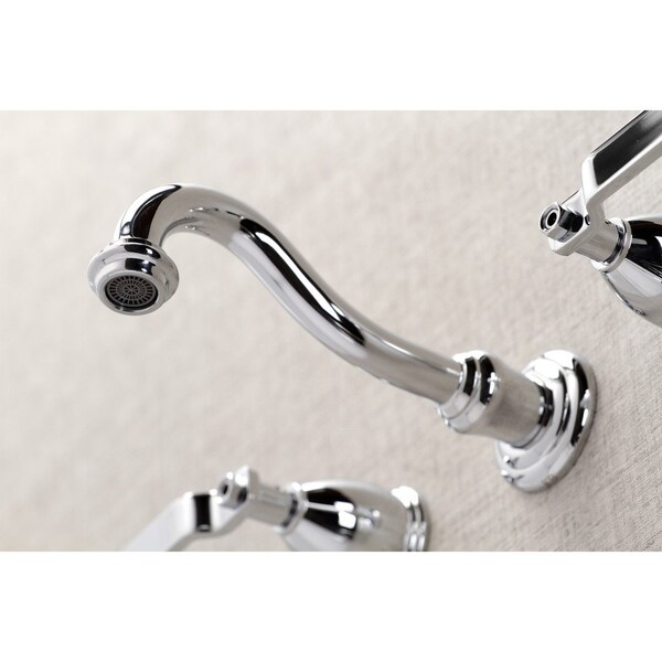 KS3021KL Two-Handle Wall Mount Tub Faucet, Polished Chrome